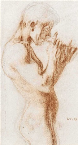 franz-von-stuck-männlicher-akt-mit-flöte