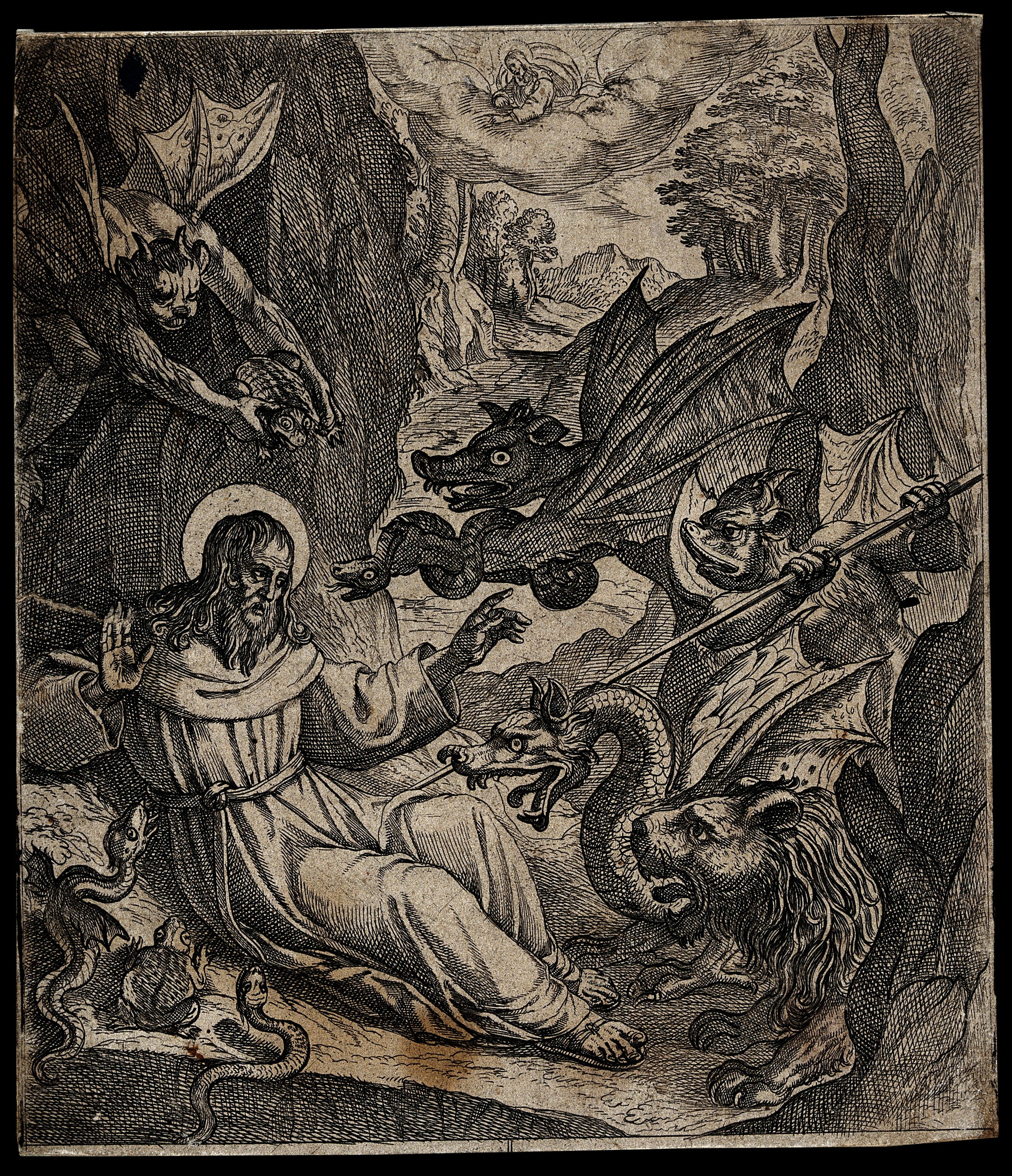 V0031595 Temptation of Saint Antony. Engraving.