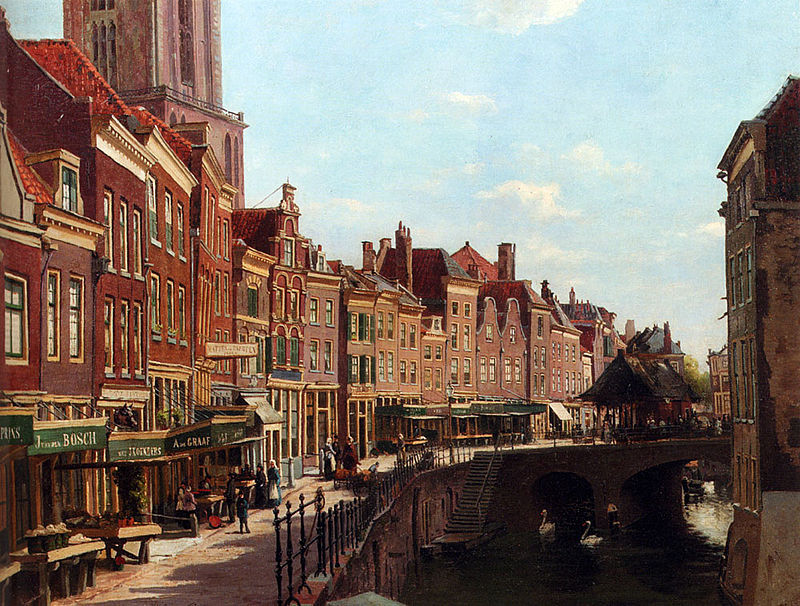 800px-Oppenoorth_Willem_Townsfolk_Shopping_Along_The_Oude_Gracht_Utrecht